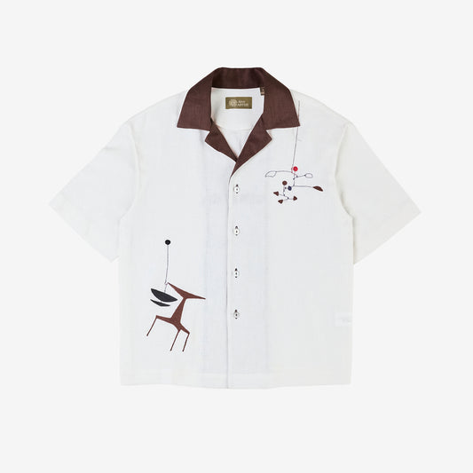 BROWN COLLAR BOWLING SHIRT