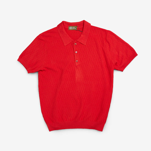 KNITTED POLO SHIRT IN YAM ORANGE