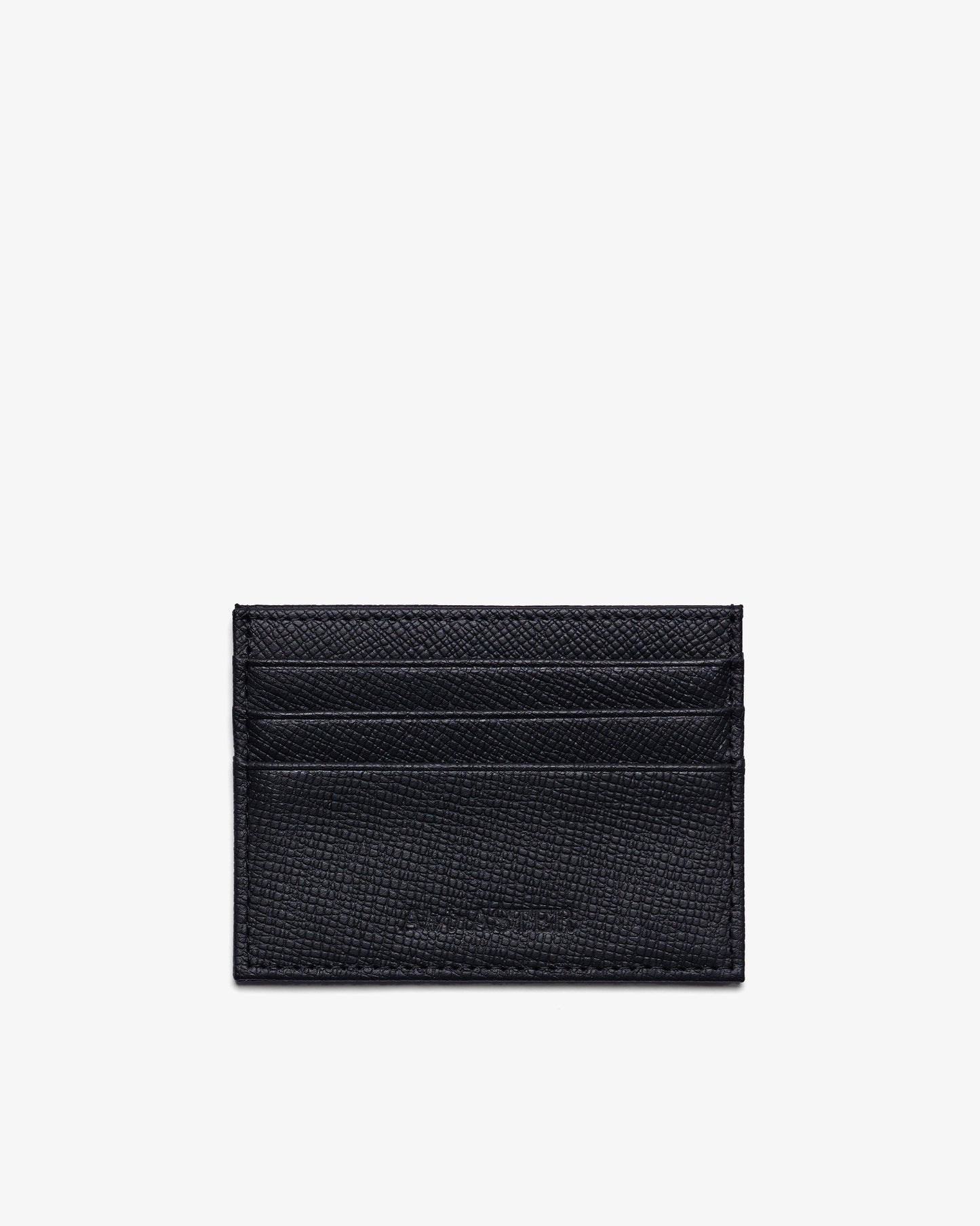 CARD HOLDER in BLACK FINE GRAINED