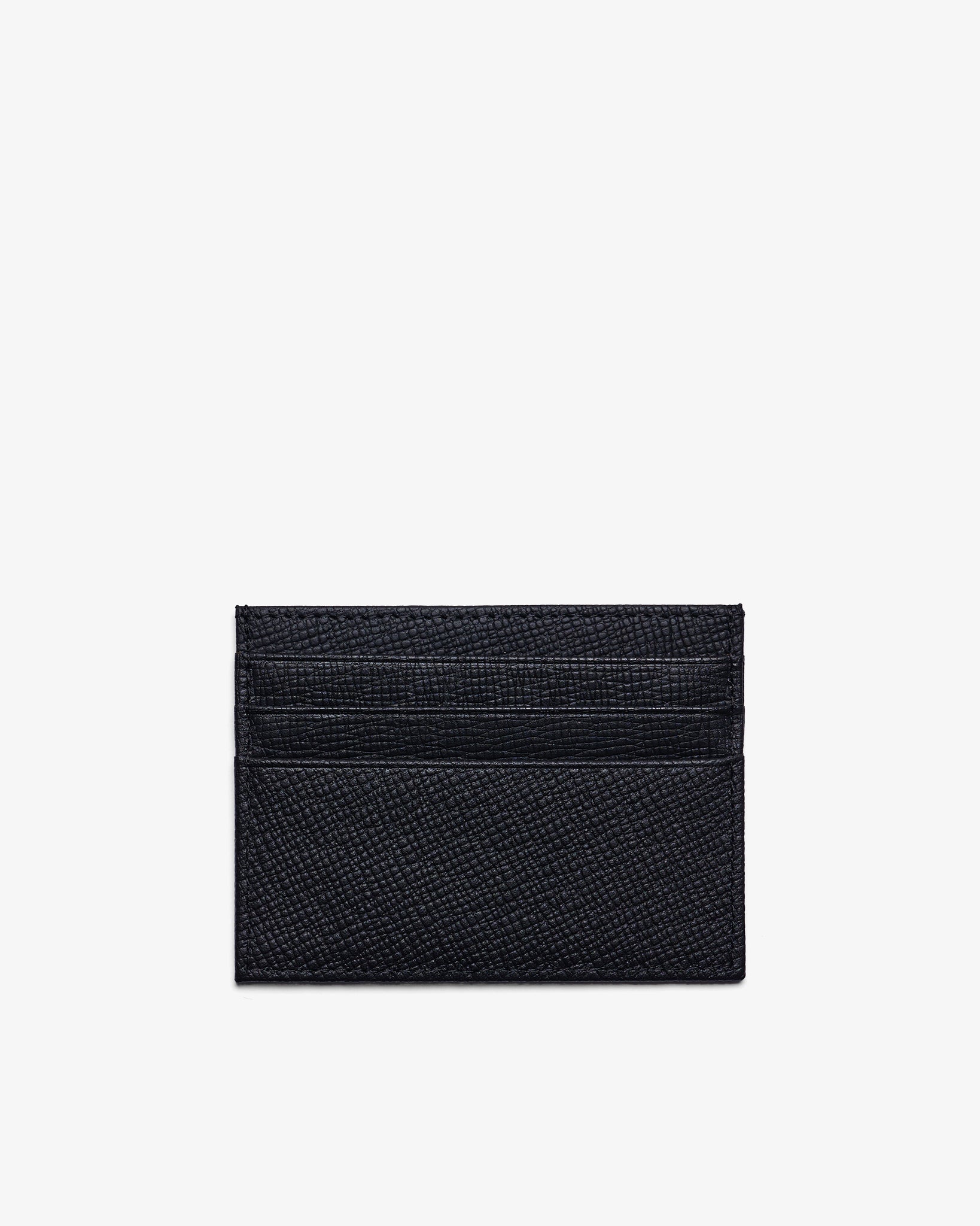 CARD HOLDER in BLACK FINE GRAINED