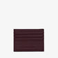 CARD HOLDER in BURGUNDY GRAINED