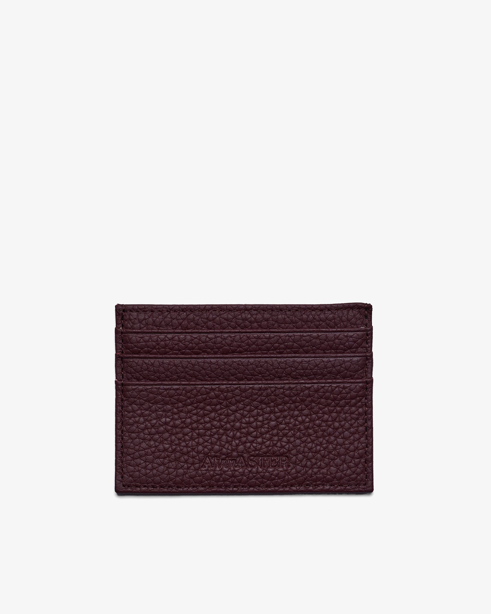 CARD HOLDER in BURGUNDY GRAINED