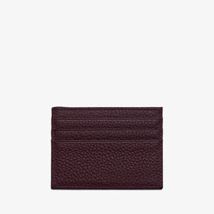 CARD HOLDER in BURGUNDY GRAINED