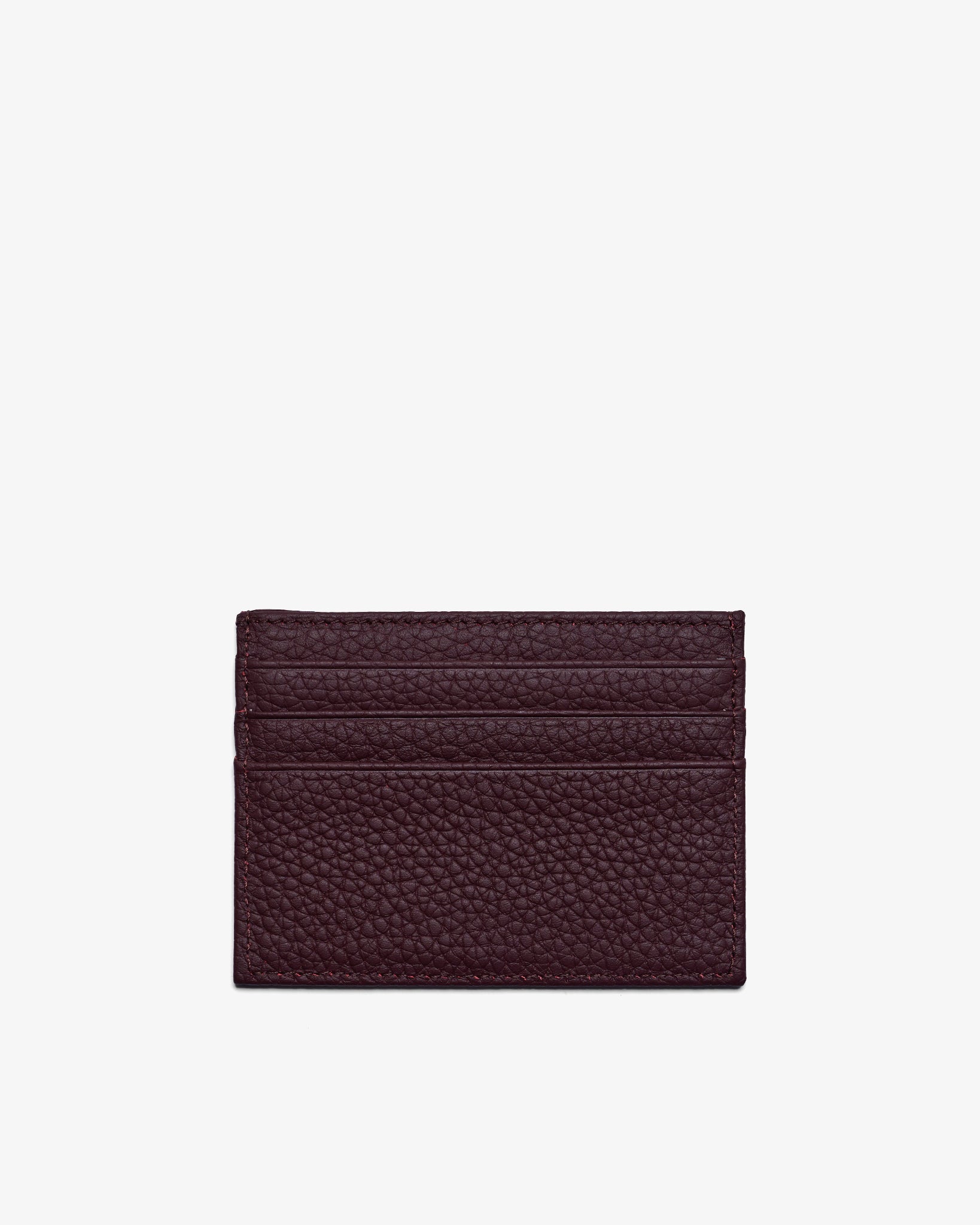 CARD HOLDER in BURGUNDY GRAINED