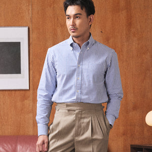 DOUBLE PLEATED TROUSERS in KHAKI