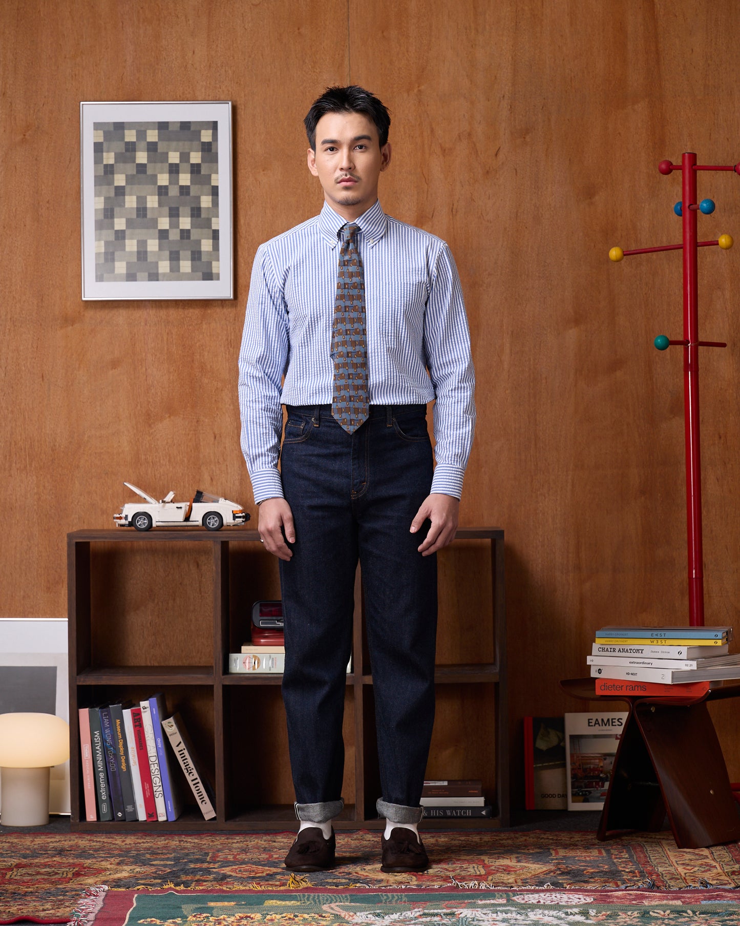 CLASSIC BUTTON DOWN SHIRT in BLUE CANDY STRIPE