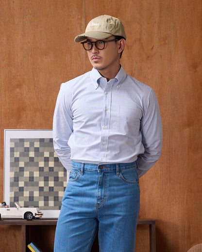 CLASSIC BUTTON DOWN SHIRT in LIGHT BLUE STRIPE
