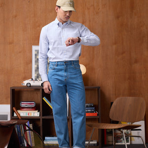 CLASSIC BUTTON DOWN SHIRT in LIGHT BLUE STRIPE