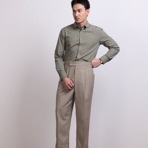 DOUBLE PLEATED TROUSERS in KHAKI