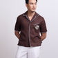 BOWLING SHIRT in BROWN LINEN