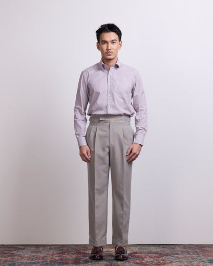 CLASSIC BUTTON DOWN SHIRT in BURNT MAROON STRIPE