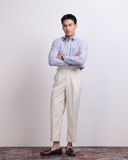 DOUBLE PLEATED TROUSERS in IVORY