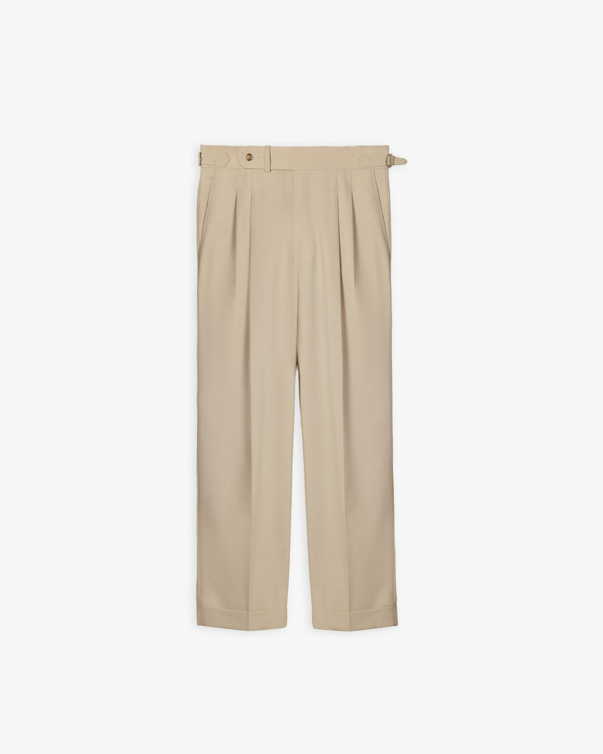 DOUBLE PLEATED TROUSERS in BEIGE