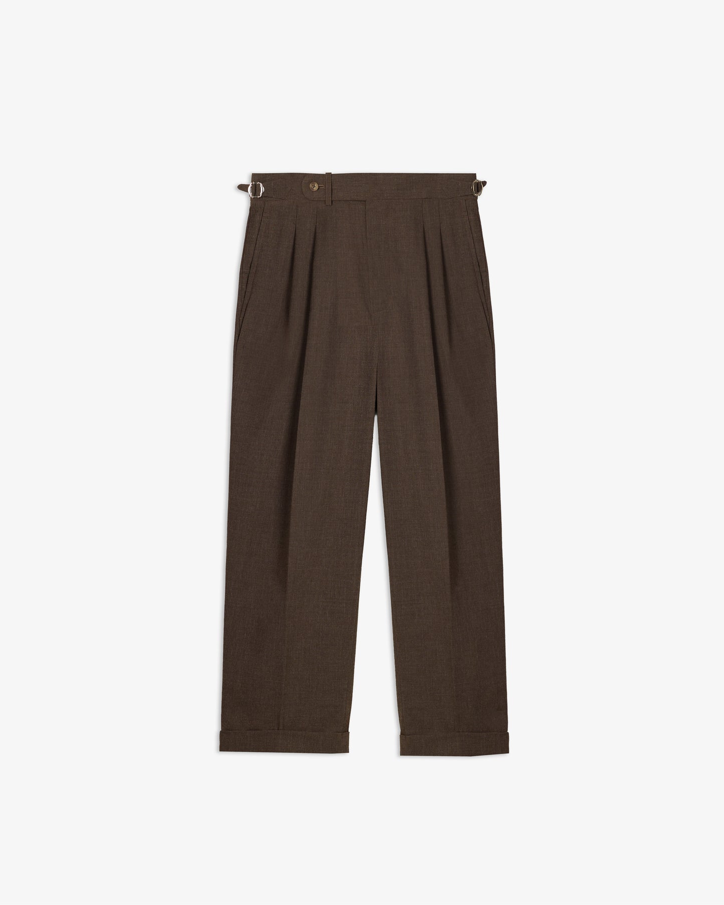 DOUBLE PLEATED TROUSERS in BROWN