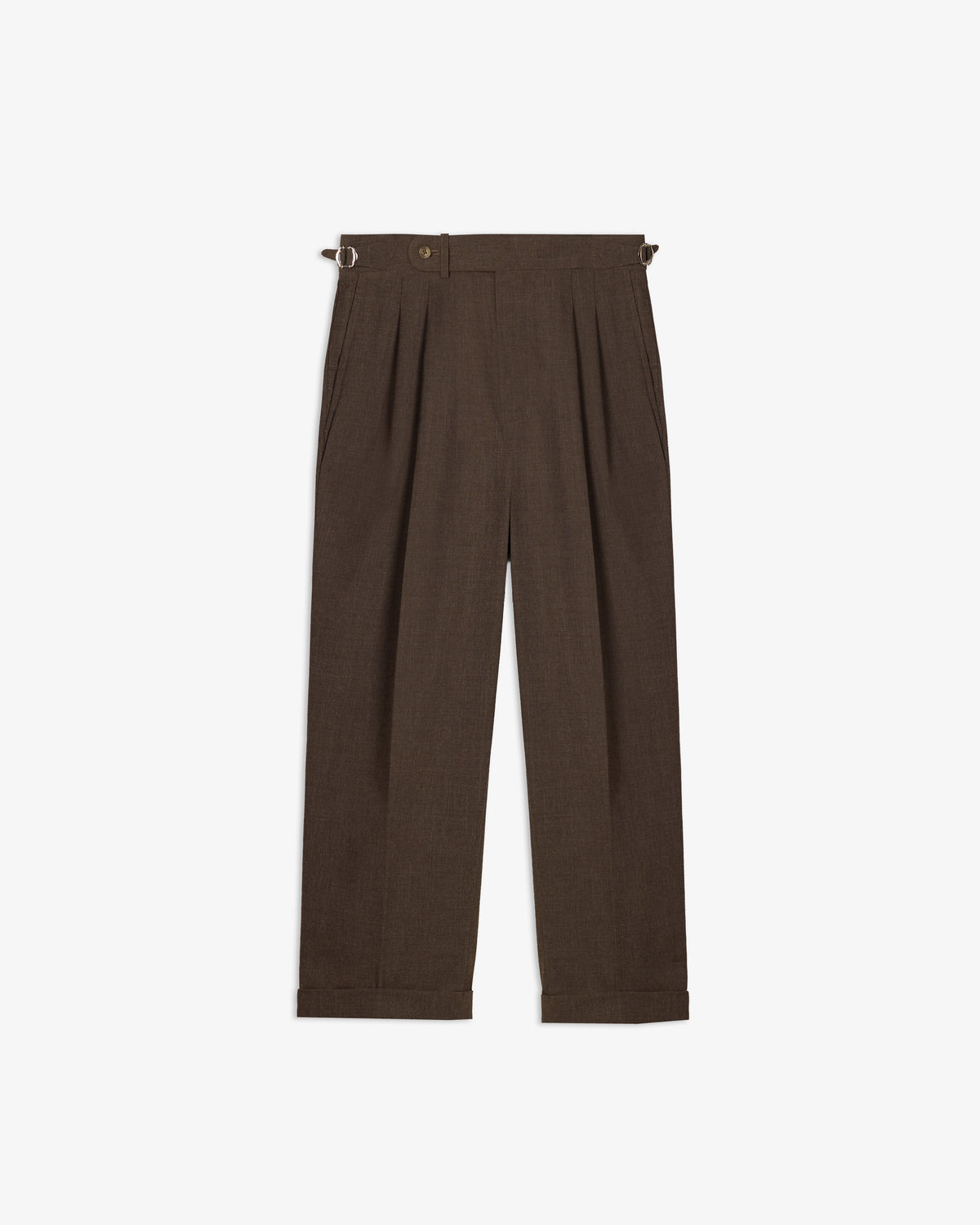 DOUBLE PLEATED TROUSERS in BROWN