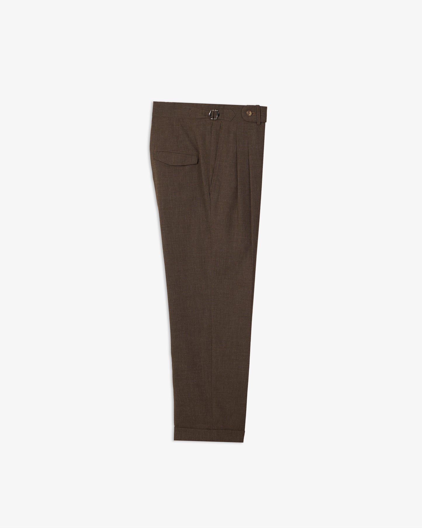 DOUBLE PLEATED TROUSERS in BROWN