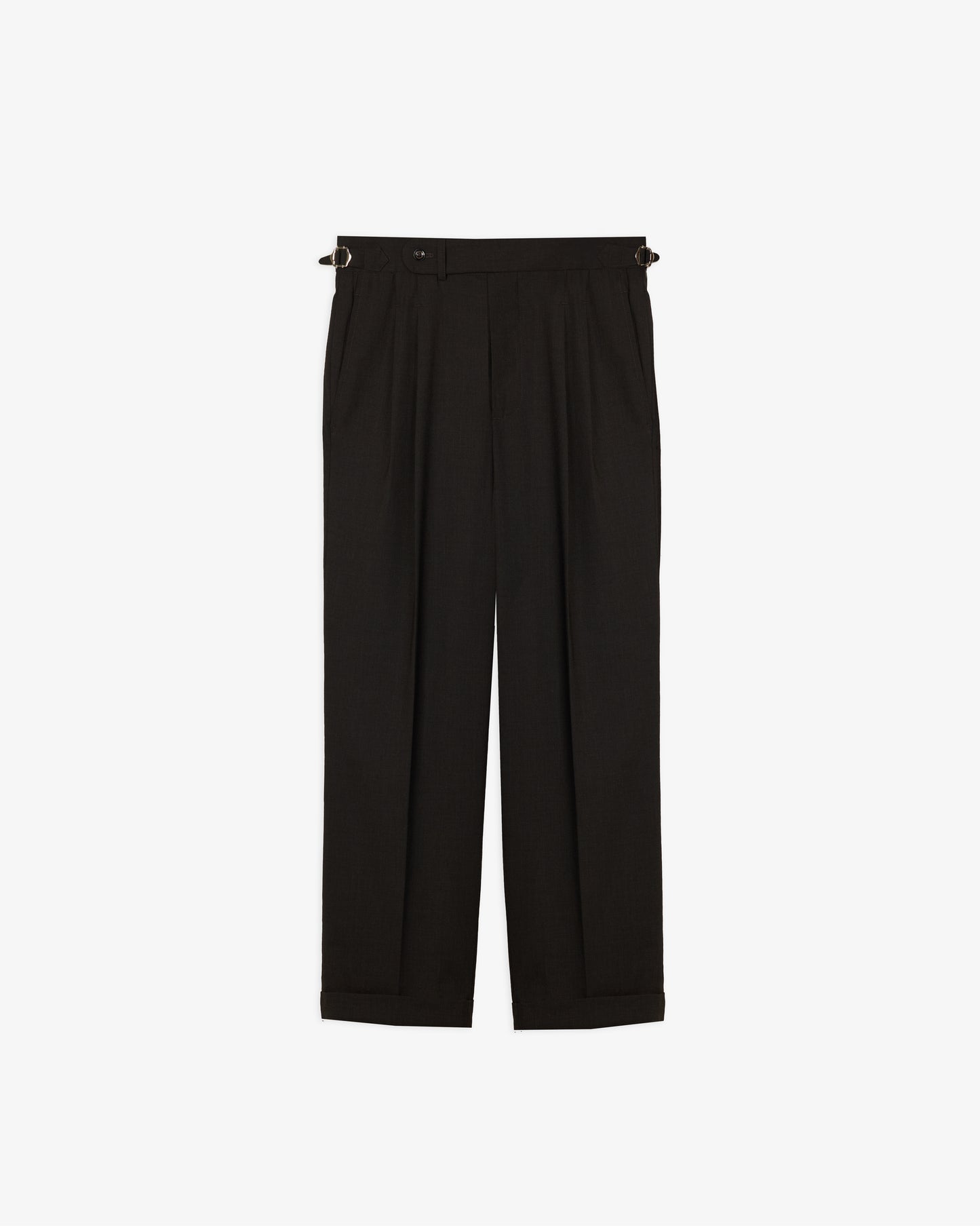 DOUBLE PLEATED TROUSERS in CHARCOAL