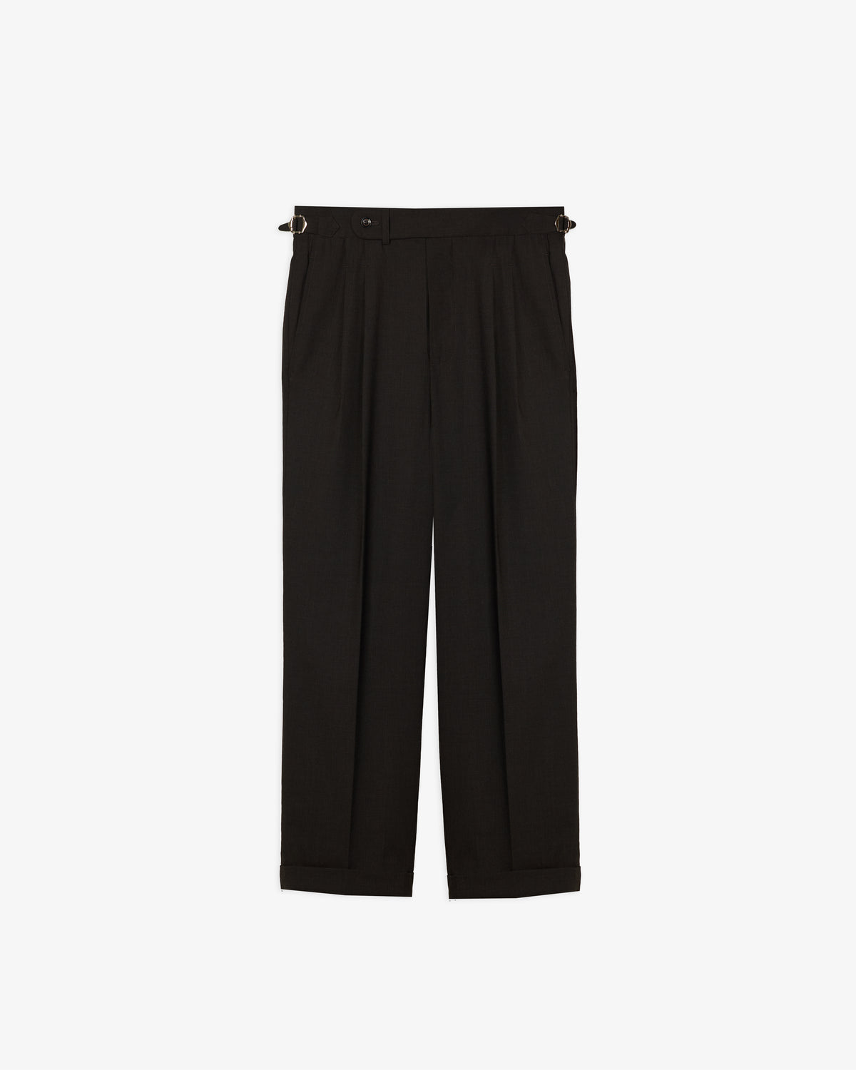 DOUBLE PLEATED TROUSERS in CHARCOAL