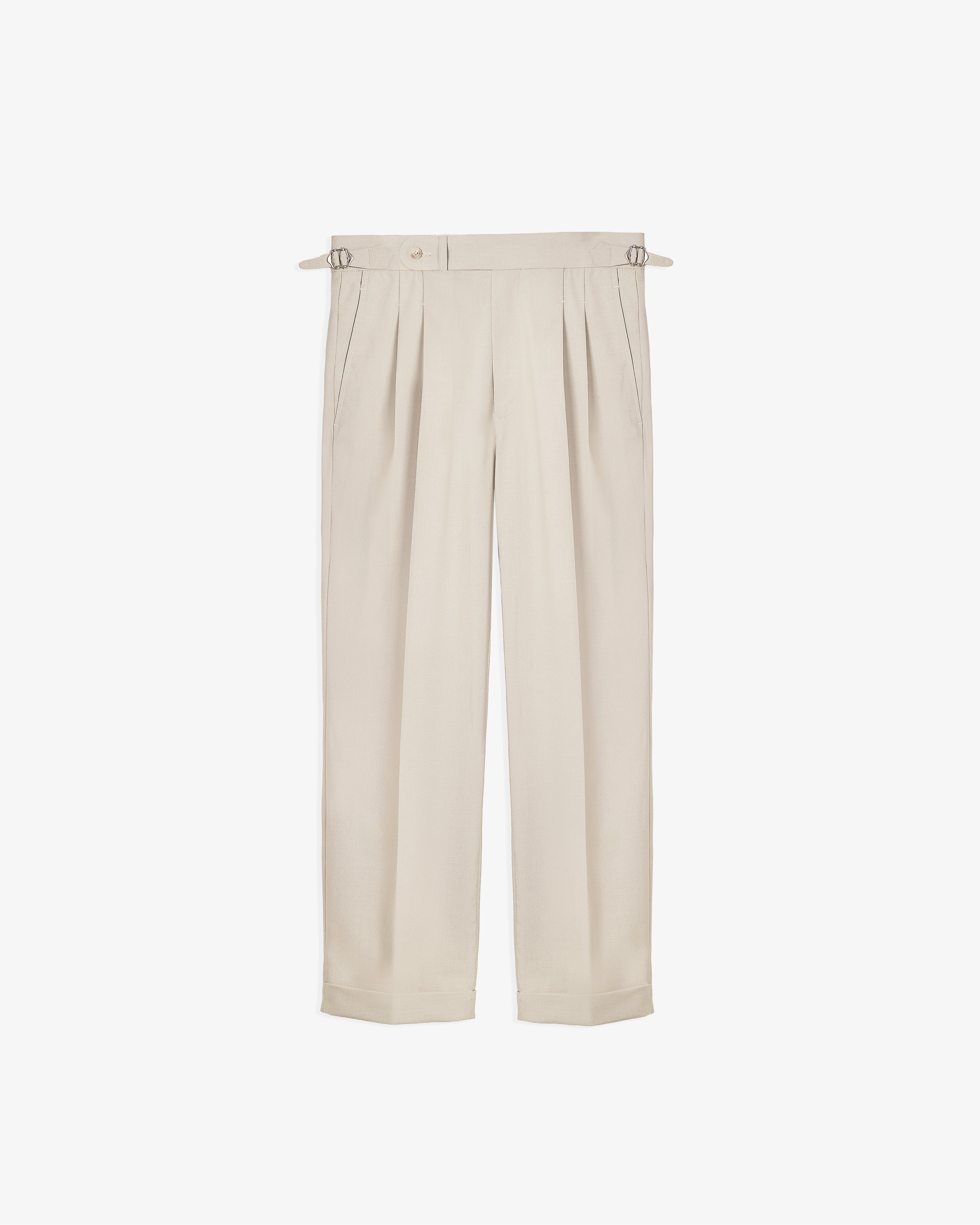 DOUBLE PLEATED TROUSERS in IVORY