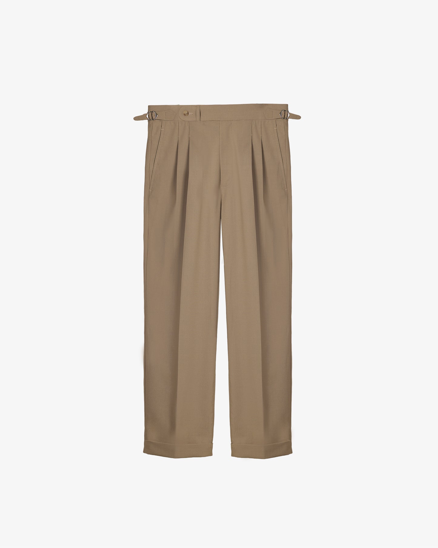 DOUBLE PLEATED TROUSERS in KHAKI
