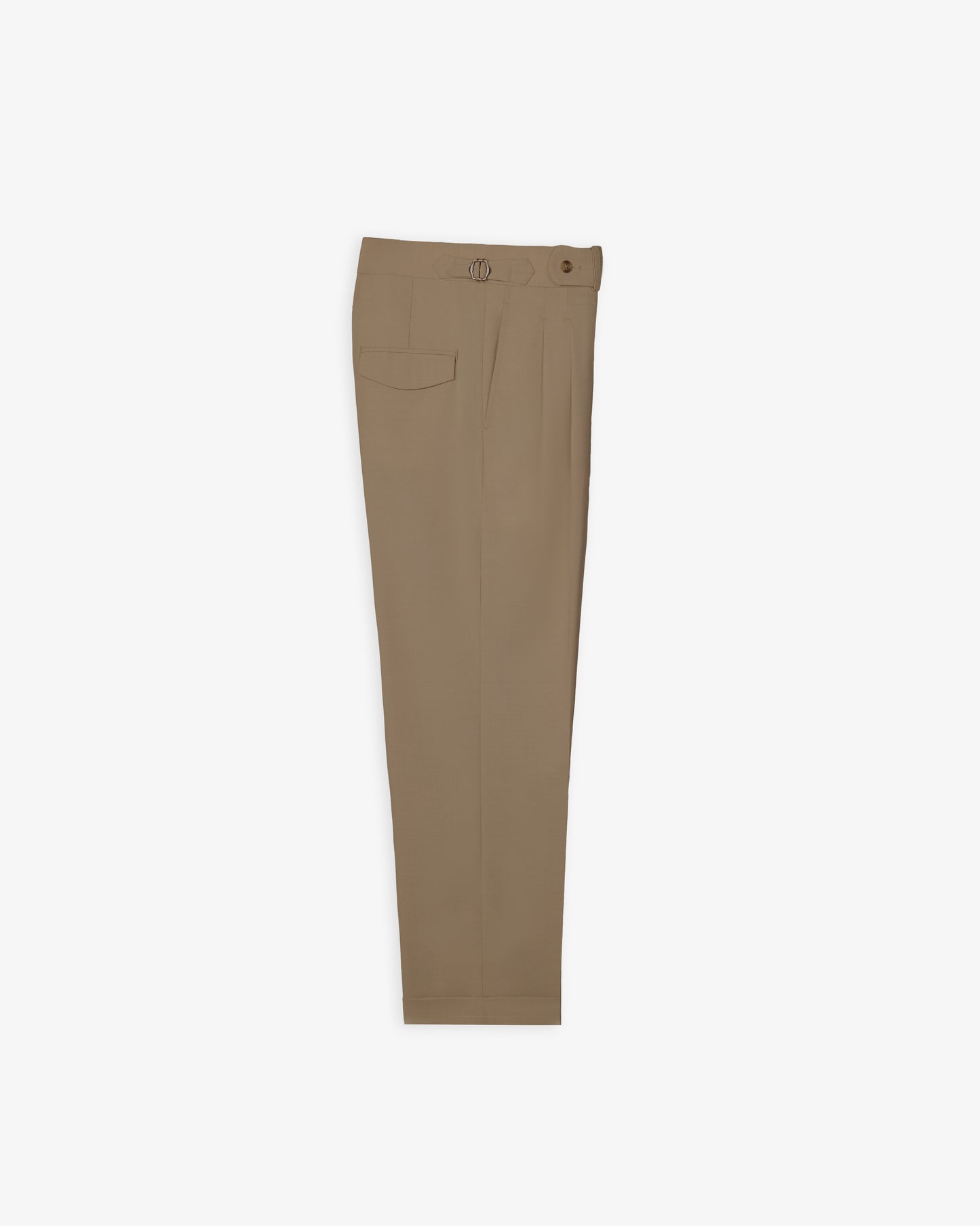 DOUBLE PLEATED TROUSERS in KHAKI