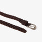 BRAIDED LEATHER BELT in BROWN
