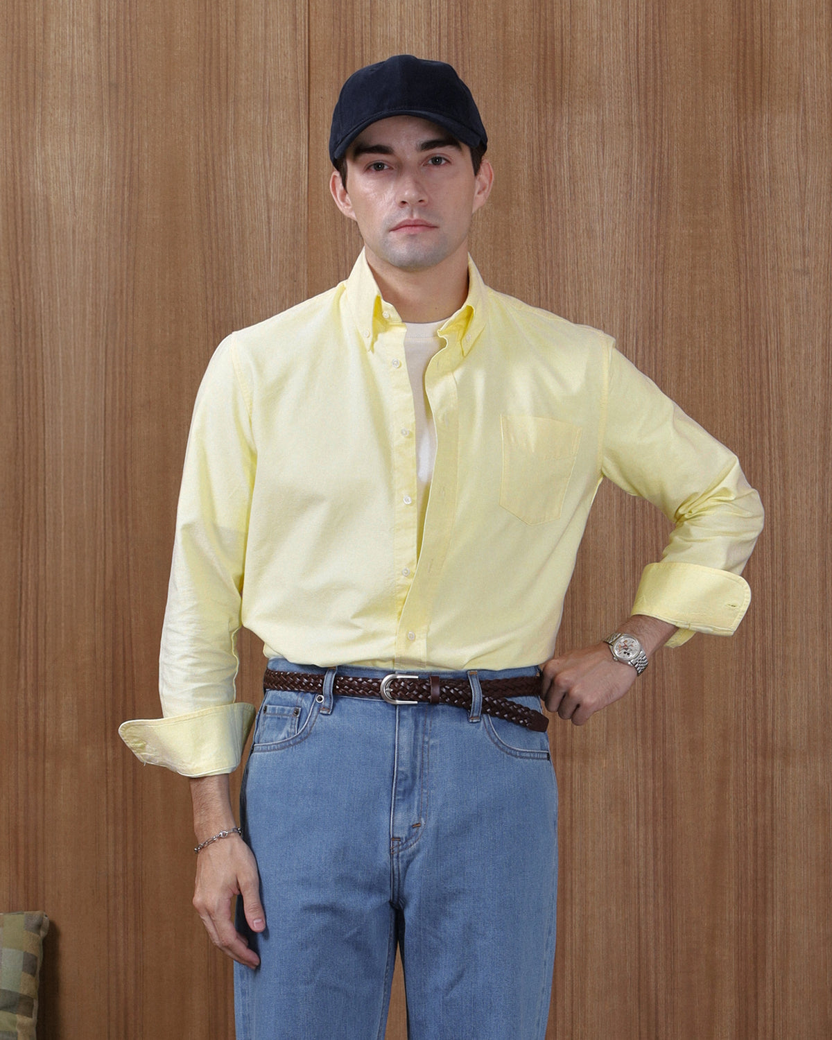 BUTTON DOWN SHIRT in LIGHT YELLOW