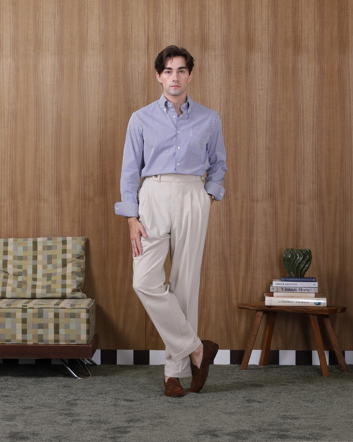 BUTTON DOWN SHIRT in BLUE STRIPE