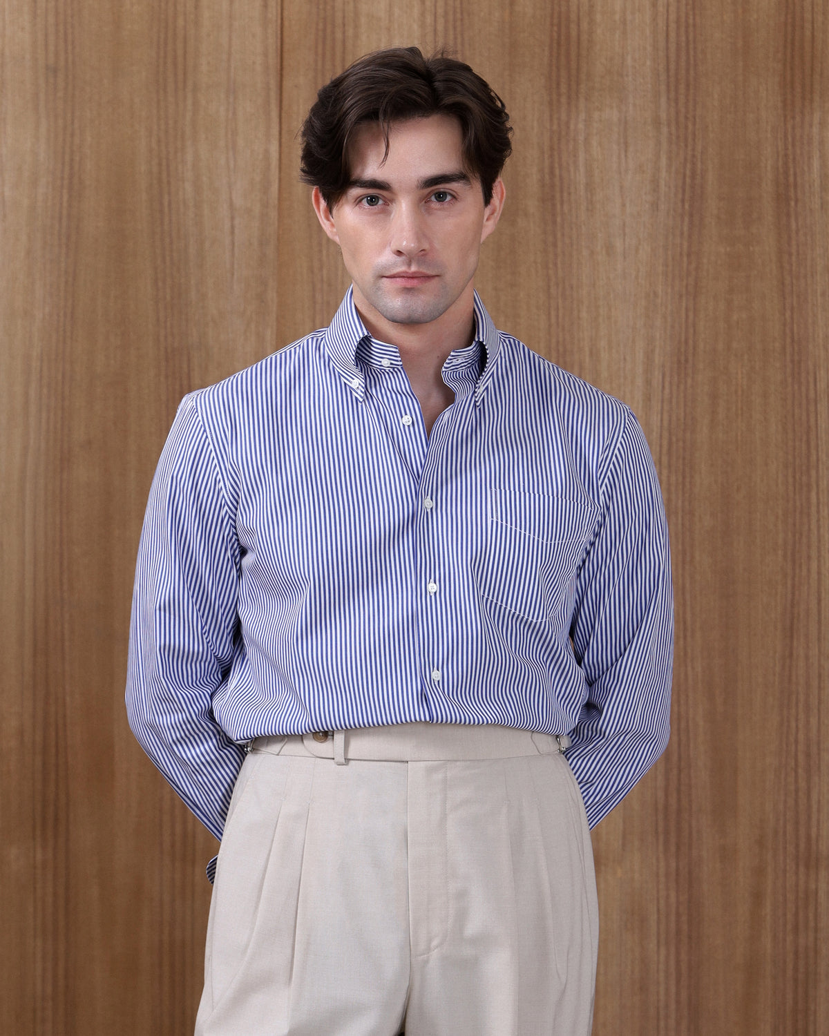 BUTTON DOWN SHIRT in BLUE STRIPE