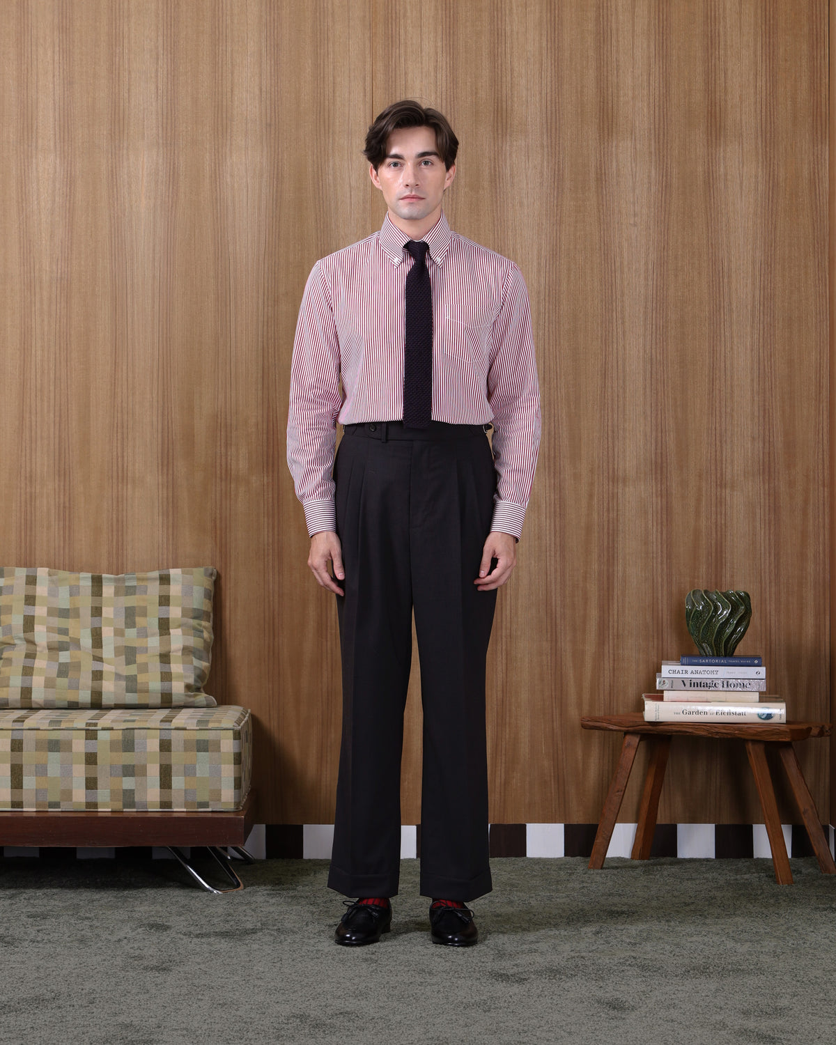 BUTTON DOWN SHIRT in RED STRIPE