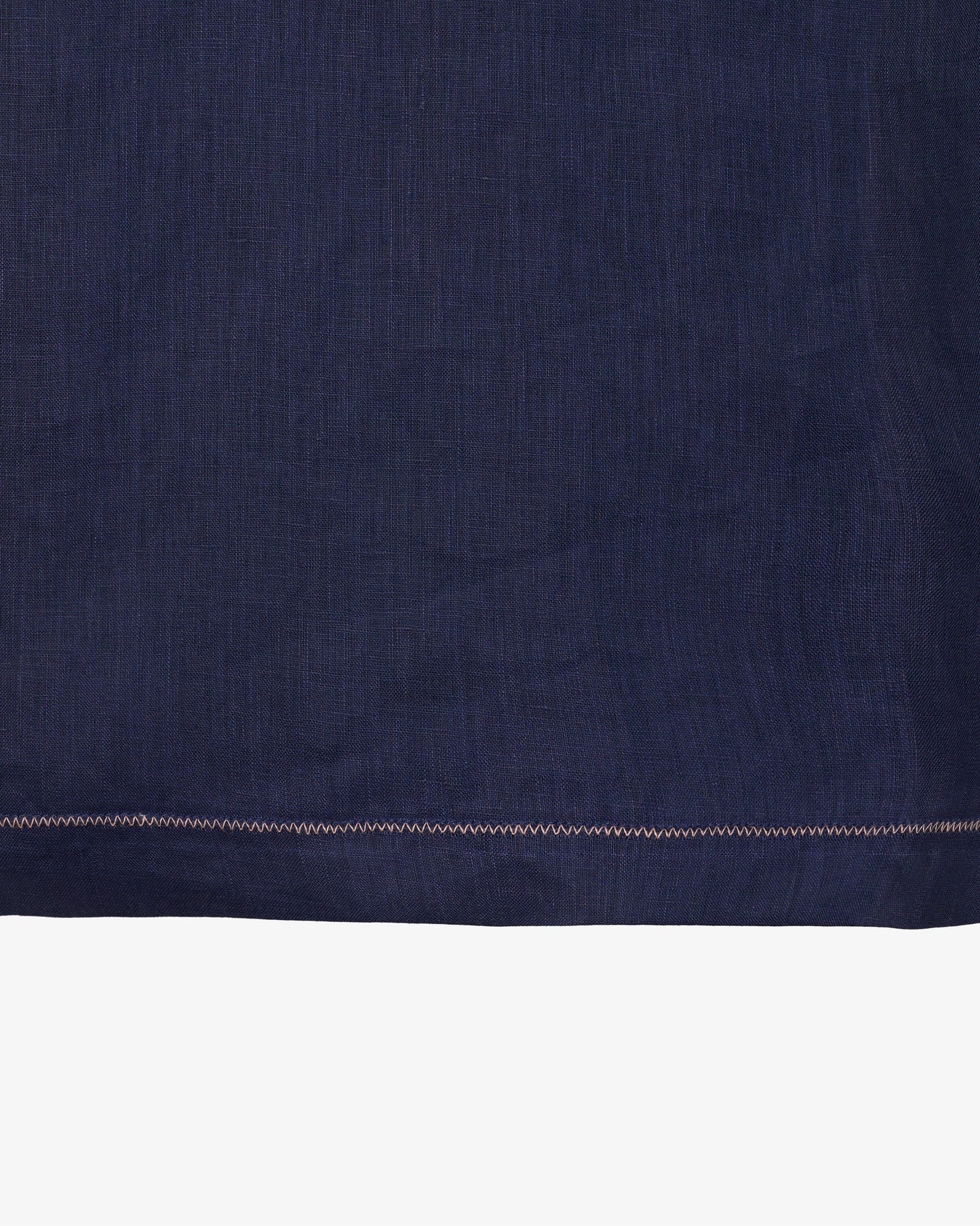 EMBROIDERED BOWLING in NAVY BLUE LINEN