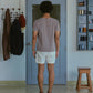 STRIPED BOAT NECK T-SHIRT in BURGUNDY and BLUE