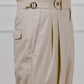 DOUBLE PLEATED TROUSERS in BEIGE