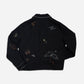EMBROIDERED BLOUSON JACKET in BLACK LINEN