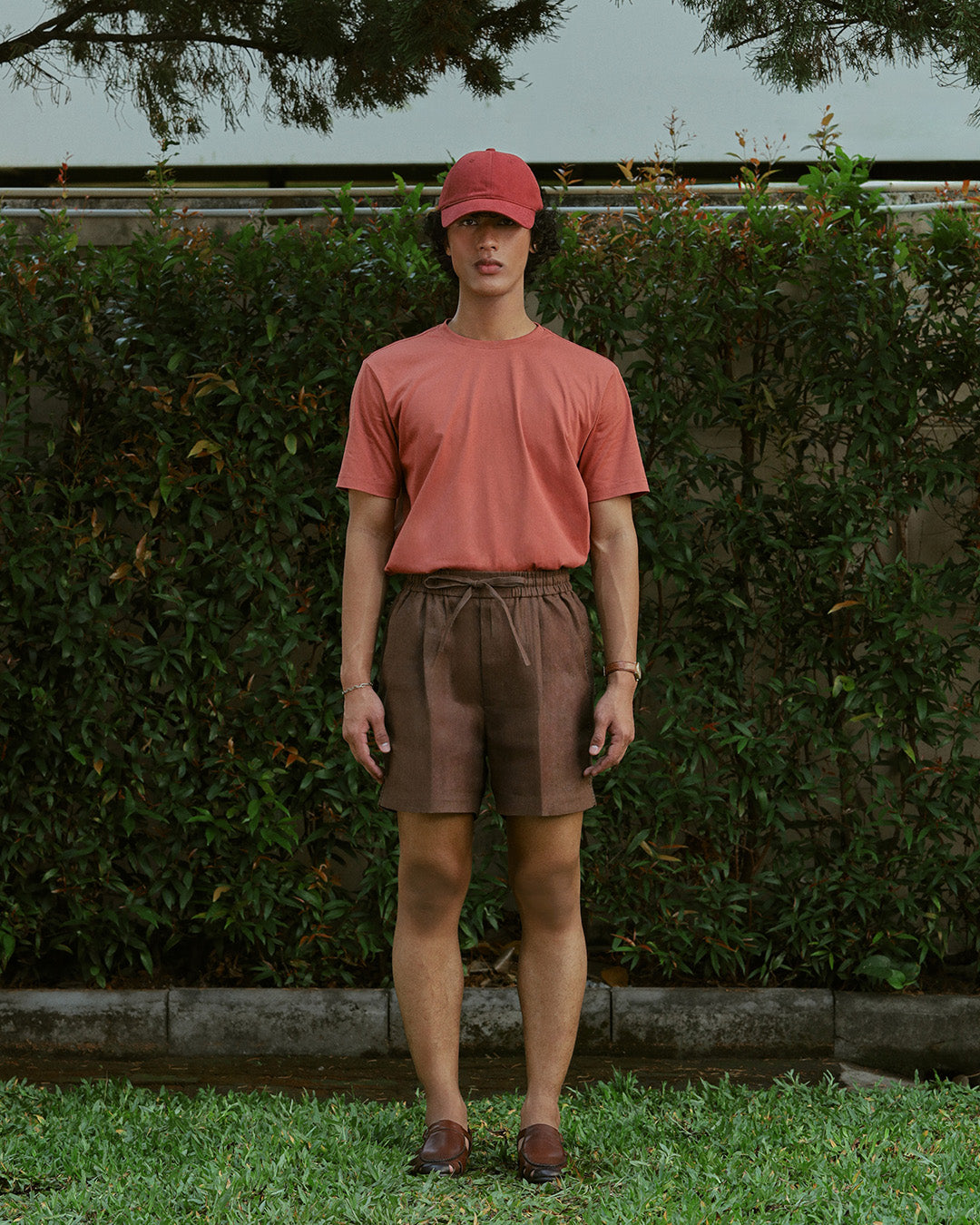 CREW T-SHIRT in BRUNT BRICK
