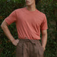 CREW T-SHIRT in BRUNT BRICK