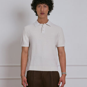 KNITTED POLO SHIRT in CLOUD
