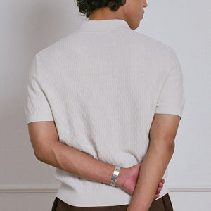 KNITTED POLO SHIRT in CLOUD