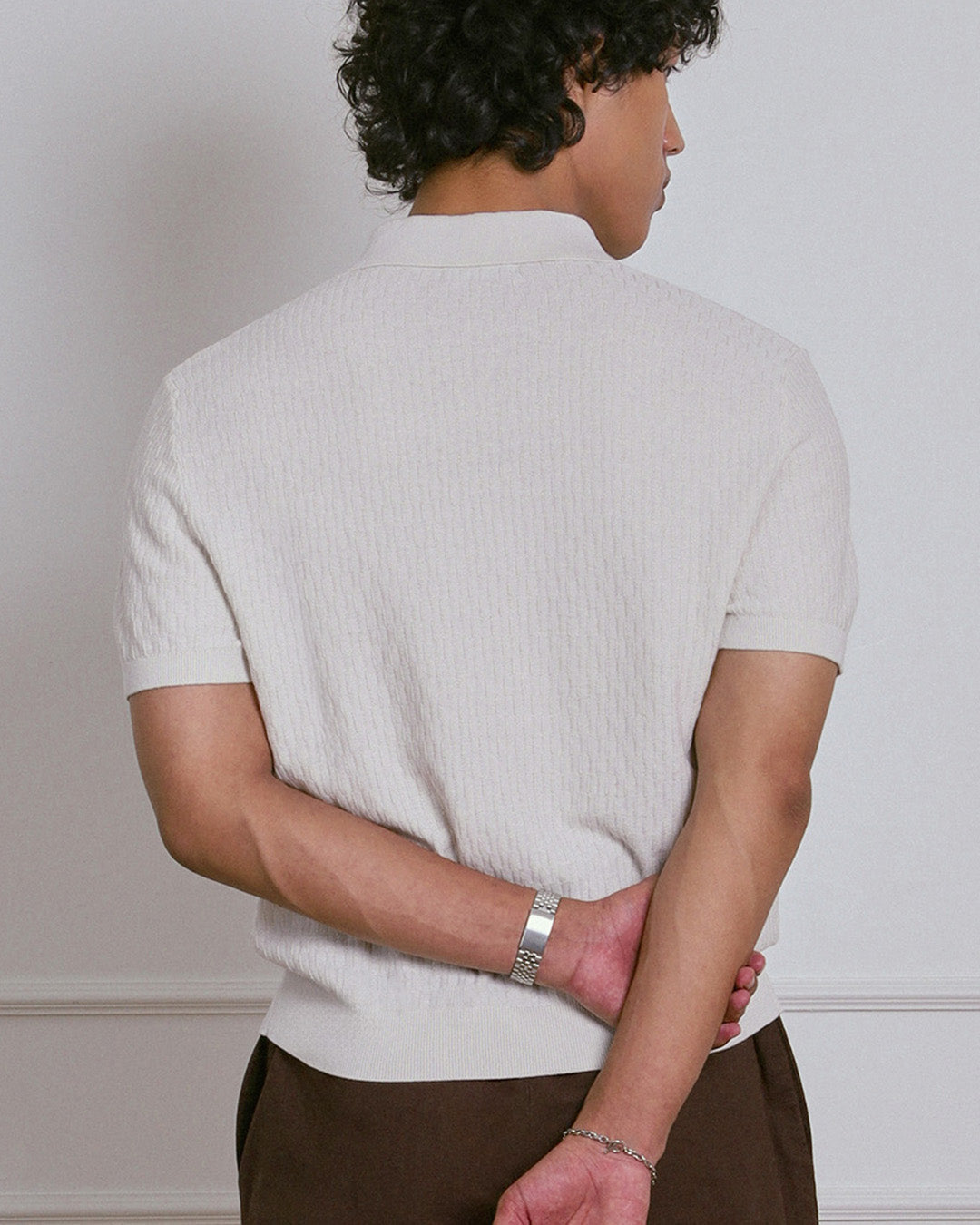 KNITTED POLO SHIRT in CLOUD