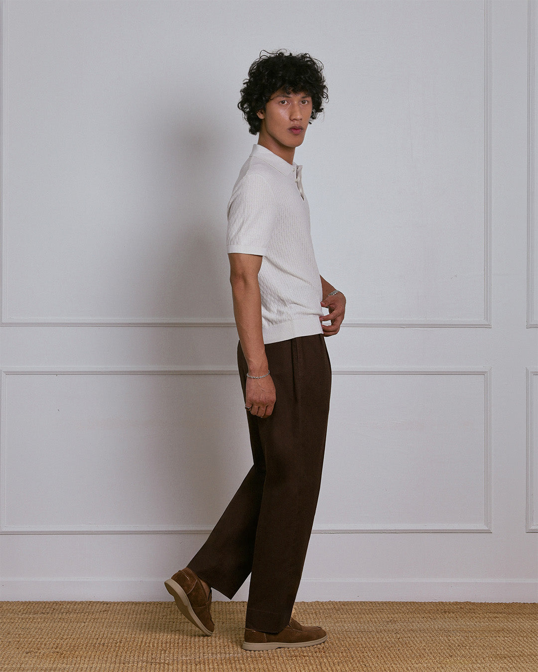 KNITTED POLO SHIRT in CLOUD