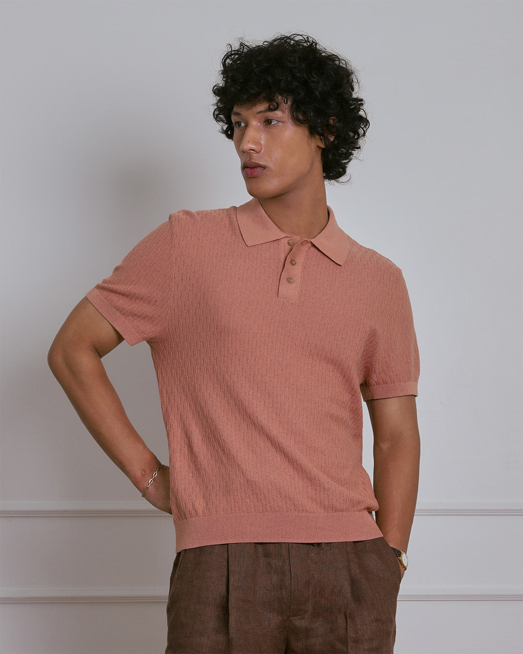 KNITTED POLO SHIRT in CORK