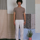 CREW NECK KNIT TEE in TAUPE