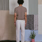 CREW NECK KNIT TEE in TAUPE