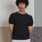 CREW NECK KNIT TEE in NAVY