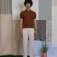 KNITTED POLO SHIRT in BROWN