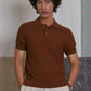 KNITTED POLO SHIRT in BROWN