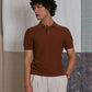 KNITTED POLO SHIRT in BROWN