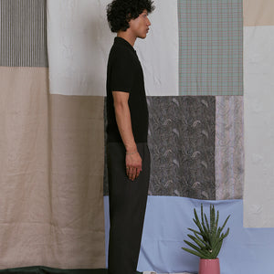 KNITTED POLO SHIRT in BLACK