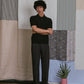 KNITTED POLO SHIRT in BLACK
