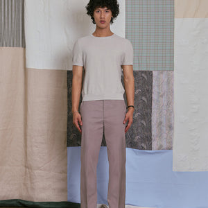 CREW NECK KNIT TEE in ECRU